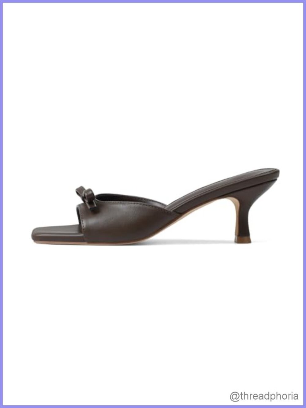 Women's Kitten Heel Mules Open Toe Slip On Square Toe Sandals PU